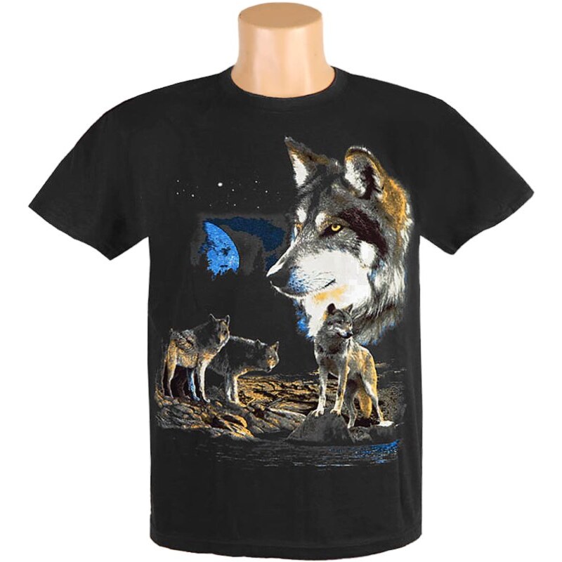 Pánske tričko vlk a mesiac 26036560