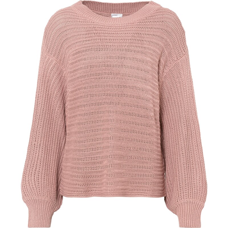 bonprix Pletený pulóver oversize, farba ružová 44791045