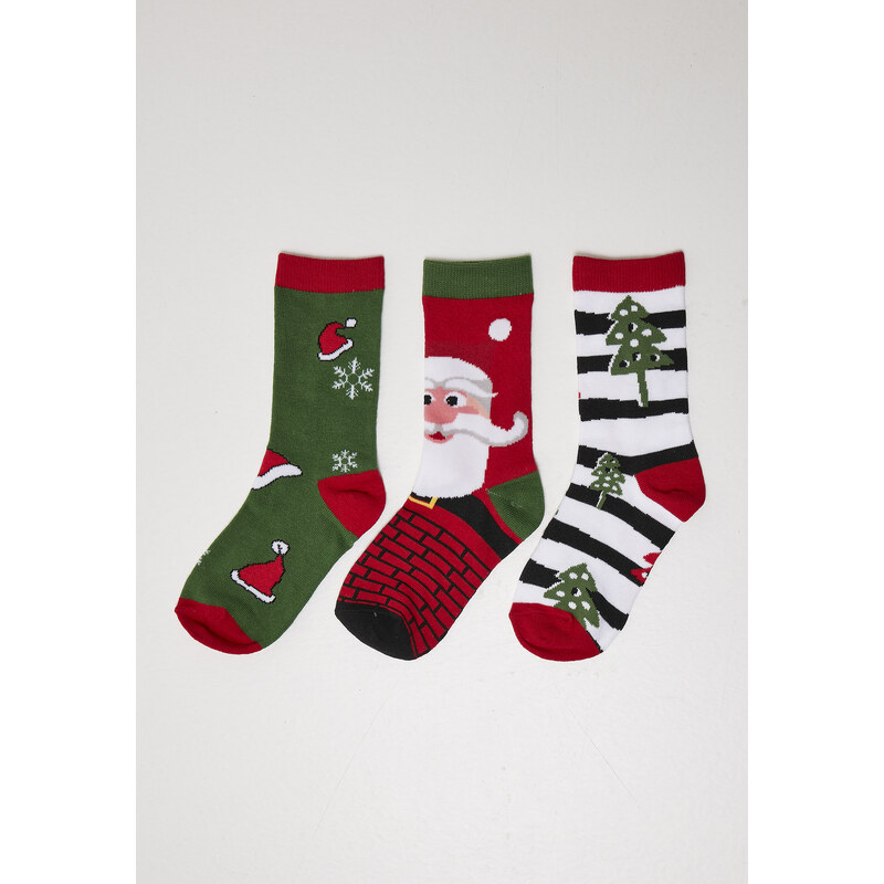 Urban Classics Accessoires Stripe Santa Christmas Socks - 3-Pack multicolor
