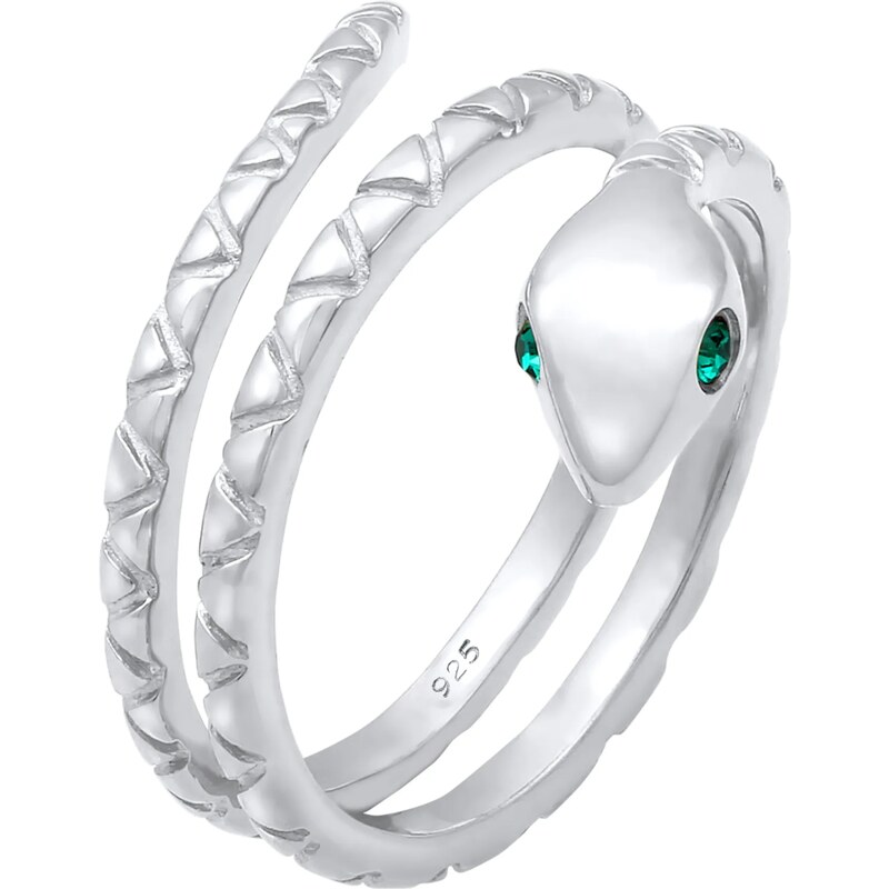 ELLI Prsteň Pinky zelená / strieborná 54223828