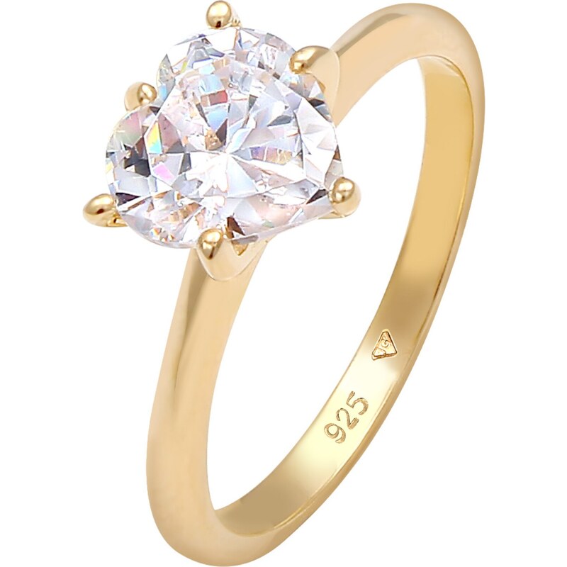 ELLI Prsteň Herz zlatá / priehľadná 54223831