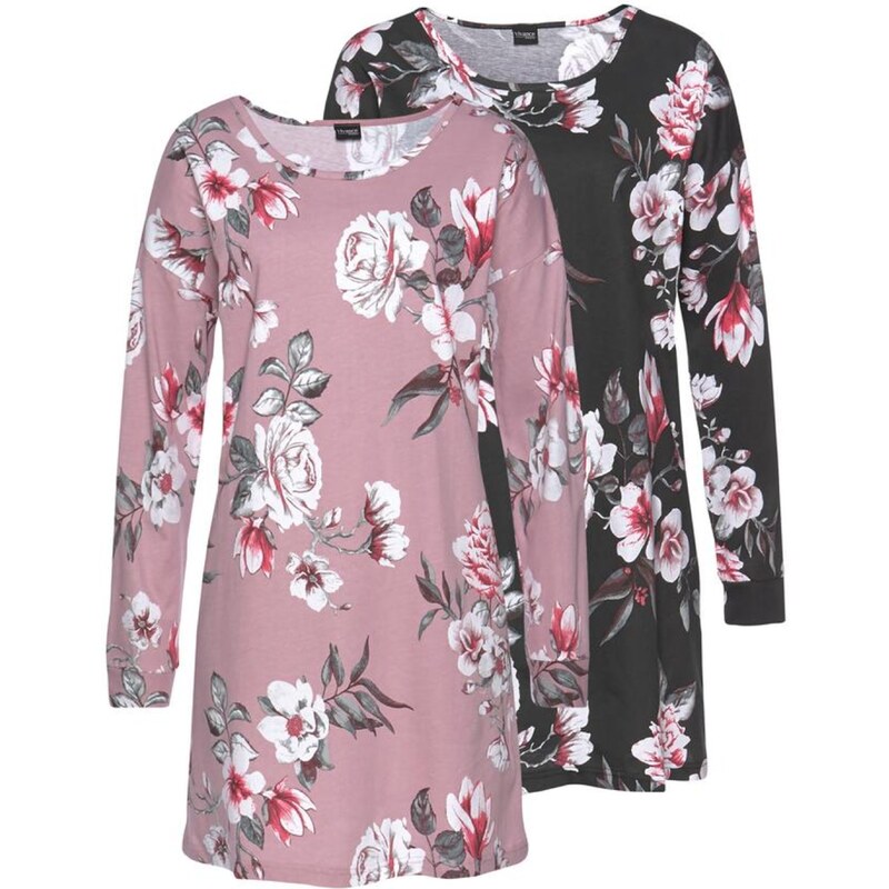 VIVANCE Nočná košieľka antracitová / ružová 54224199