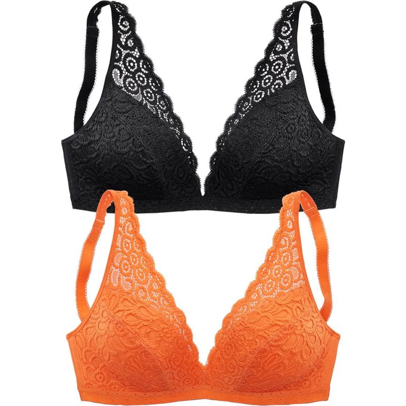 PETITE FLEUR Podprsenka oranžová / čierna 54224812