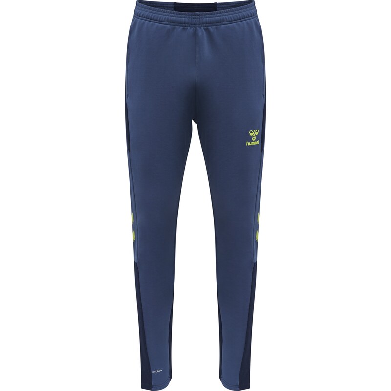 Hummel Športové nohavice Lead námornícka modrá / neónovo žltá / čierna 68478250