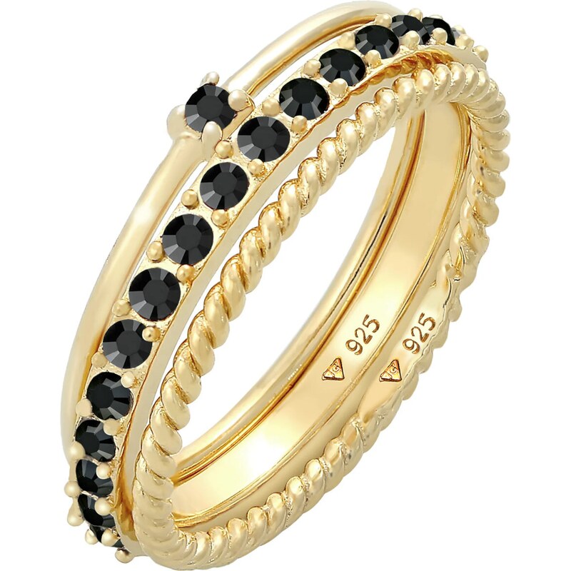 ELLI Prsteň zlatá / čierna 54225264
