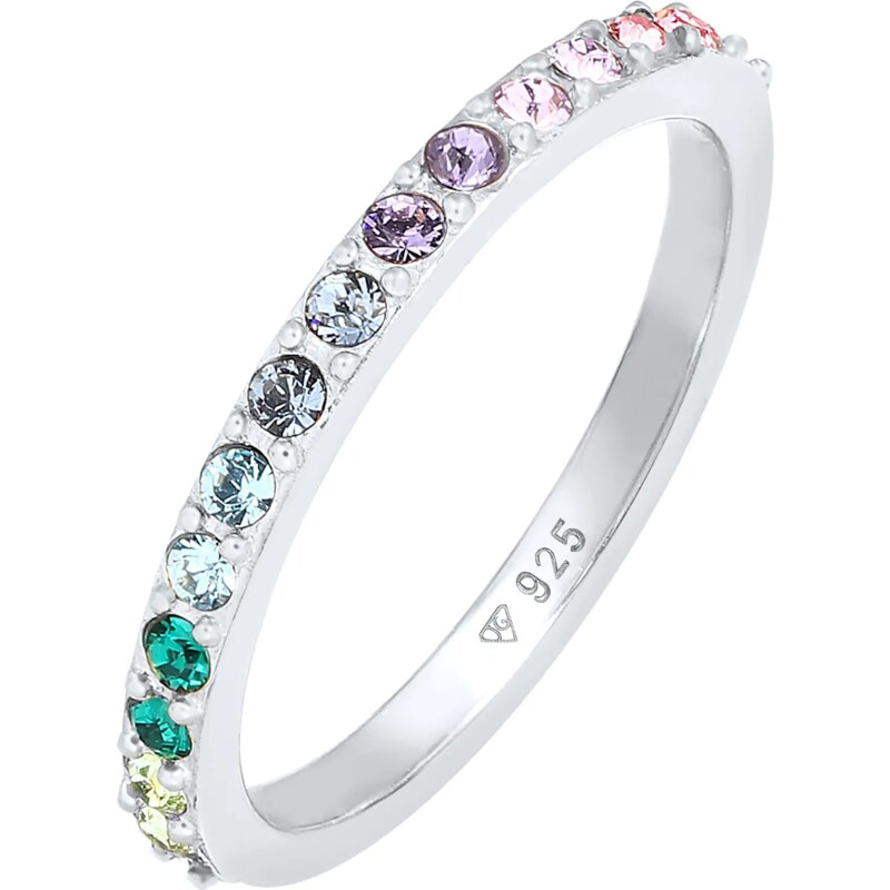 ELLI Prsteň Rainbow smaragdová / svetlofialová / svetloružová / 54225768