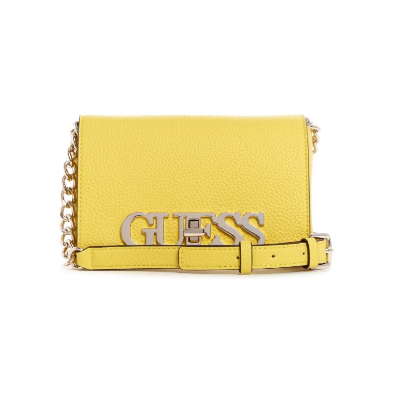 Outlet - GUESS kabelka Uptown Chic Mini Faux-leather Crossbody žltá