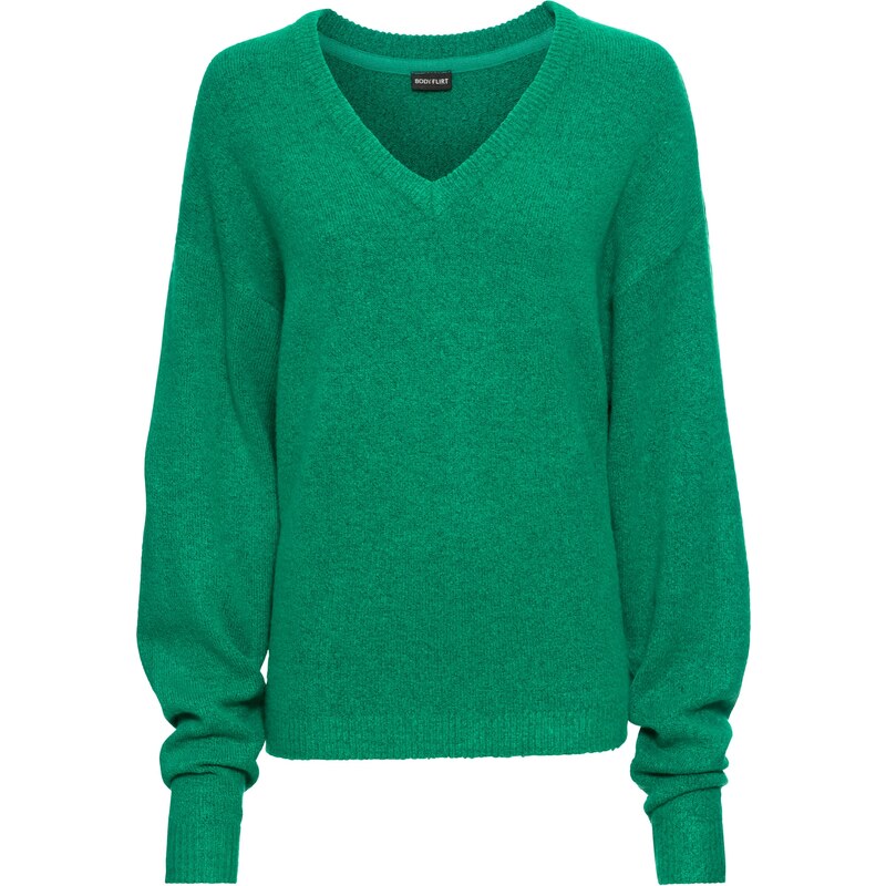 bonprix Pletený pulóver, oversize, farba zelená 45187274