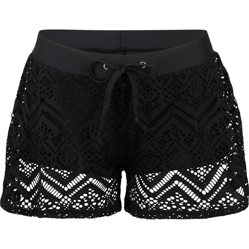 bonprix Kúpacie šortky s čipkou, farba čierna 44790626