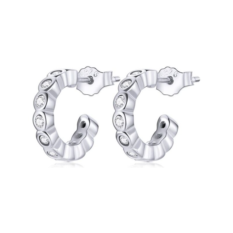 Emporial strieborné náušnice krúžky Svietivá elegancia SCE1175-A 55872043