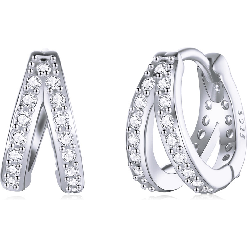 Emporial strieborné náušnice krúžky Číre pásky SCE1187-A 55872046