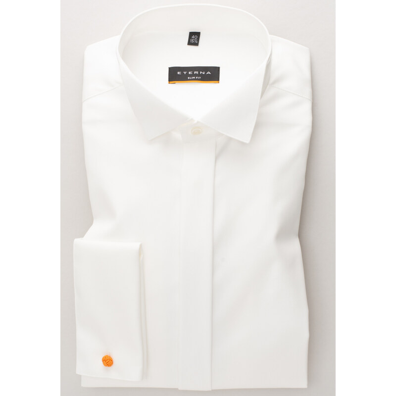 Svadobná ETERNA Slim Fit Champagne smokingová nepresvitajúca košeľa na 26116937