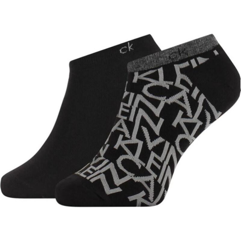 Calvin Klein Pánke čierne ponožky 2 pack