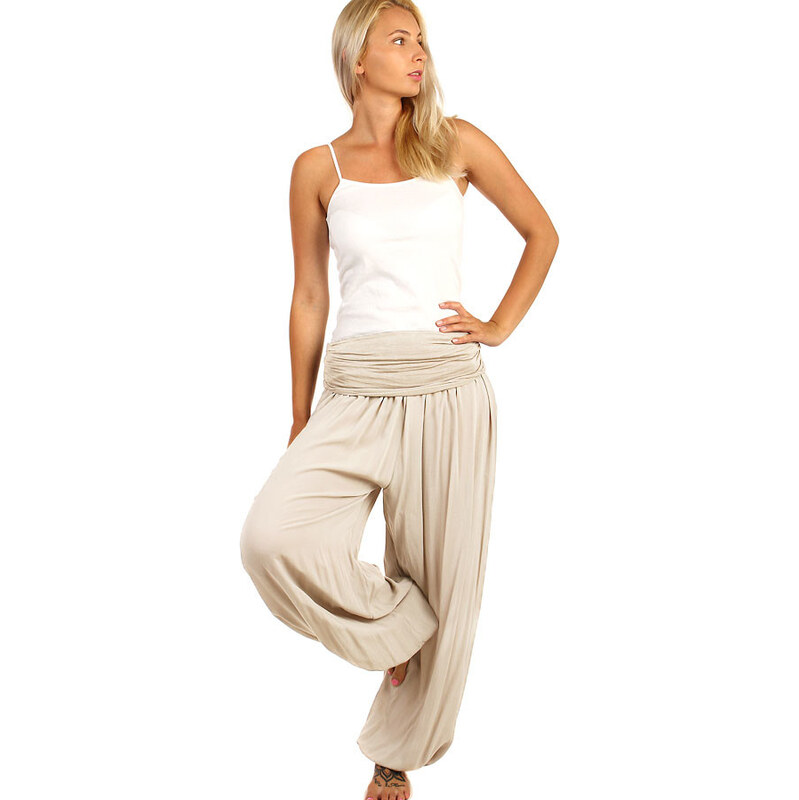 Glara Jednofarebné háremové nohavice 63599845