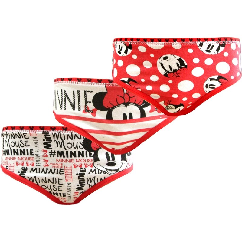 Bielo-červená sada nohavičiek Minnie Mouse - 3ks 26207458