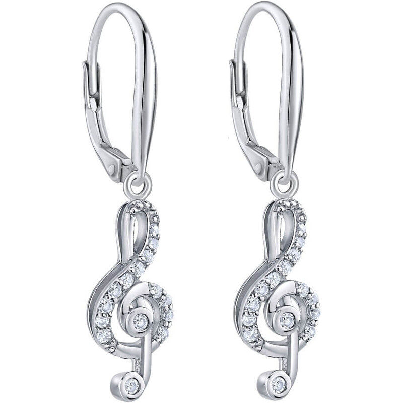 Silvego Dizajnové strieborné náušnice husľový kľúč JJJED1098 66578170