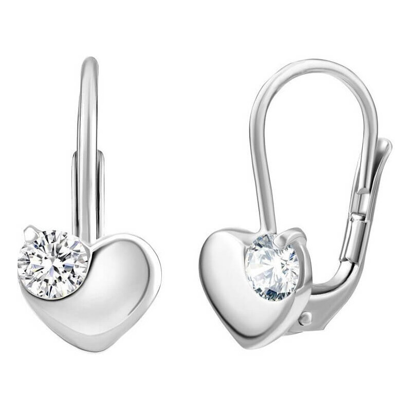 Silvego Nežné strieborné náušnice srdce s čírymi zirkónmi Swarovski 66593803