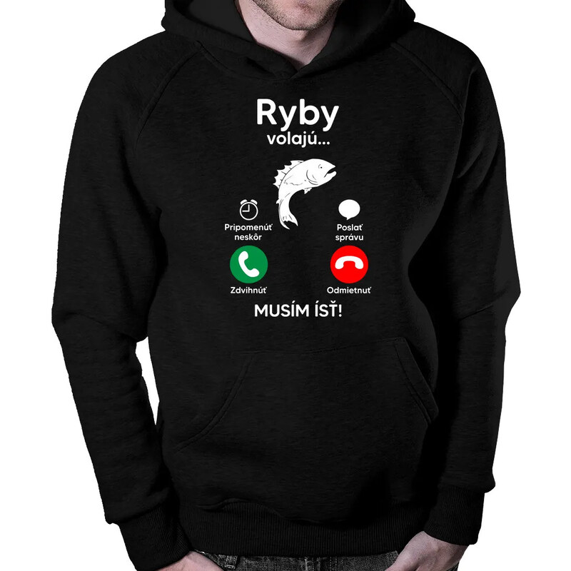 E-shop Garibald Ryby volajú, musím ísť - Pánska mikina s potlačou