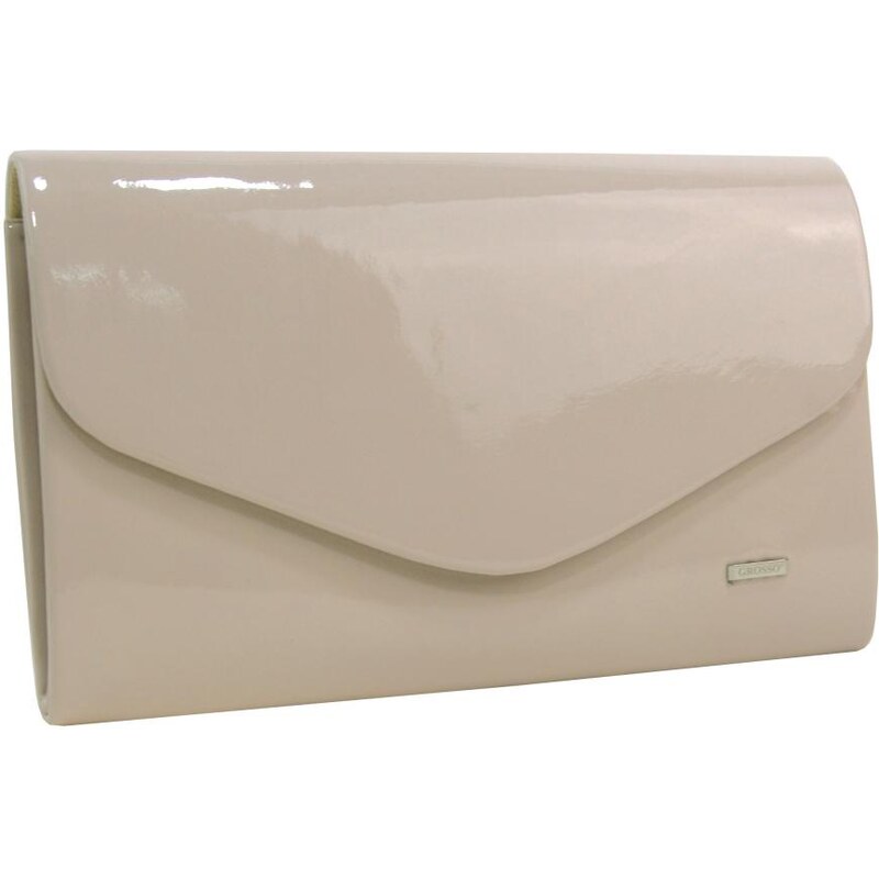 Béžová lakovaná spoločenská listová kabelka SP102 GROSSO 26333616