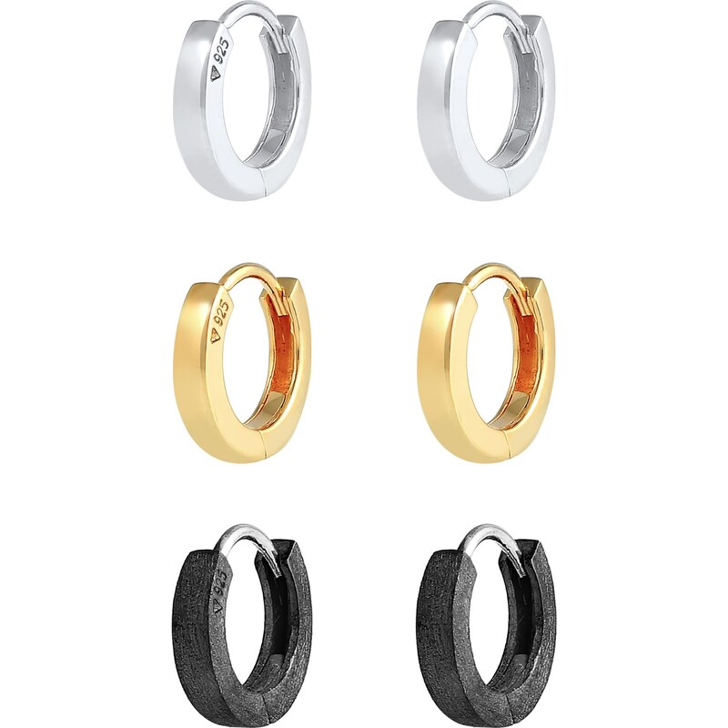 KUZZOI Náušnice zlatá / čierna / strieborná 55911436