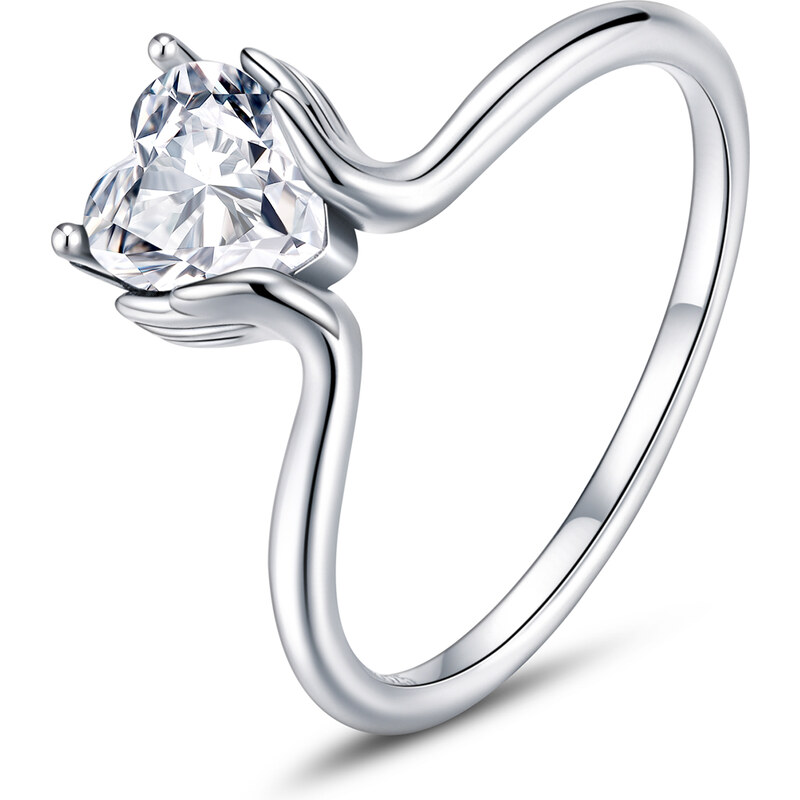 Emporial strieborný prsteň Láska v dlani 41530019