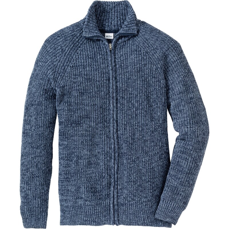 bonprix Hrubo pletený sveter, vrúbkovaný, s bavlnou, farba modrá 45252218