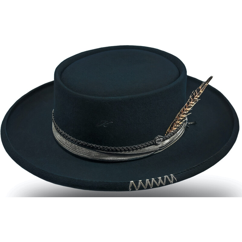 KASTORI Čierny klobúk - Matheo - vintage - limitovaná kolekcia