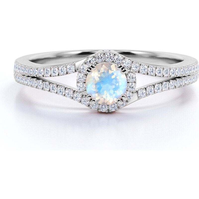 Royal Exklusive Emporial strieborný rhodiovaný prsteň Mesačný dúhový 41501730