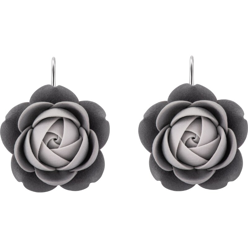 Troli Šedé visiace náušnice v tvare kvietkov Seul 66582987