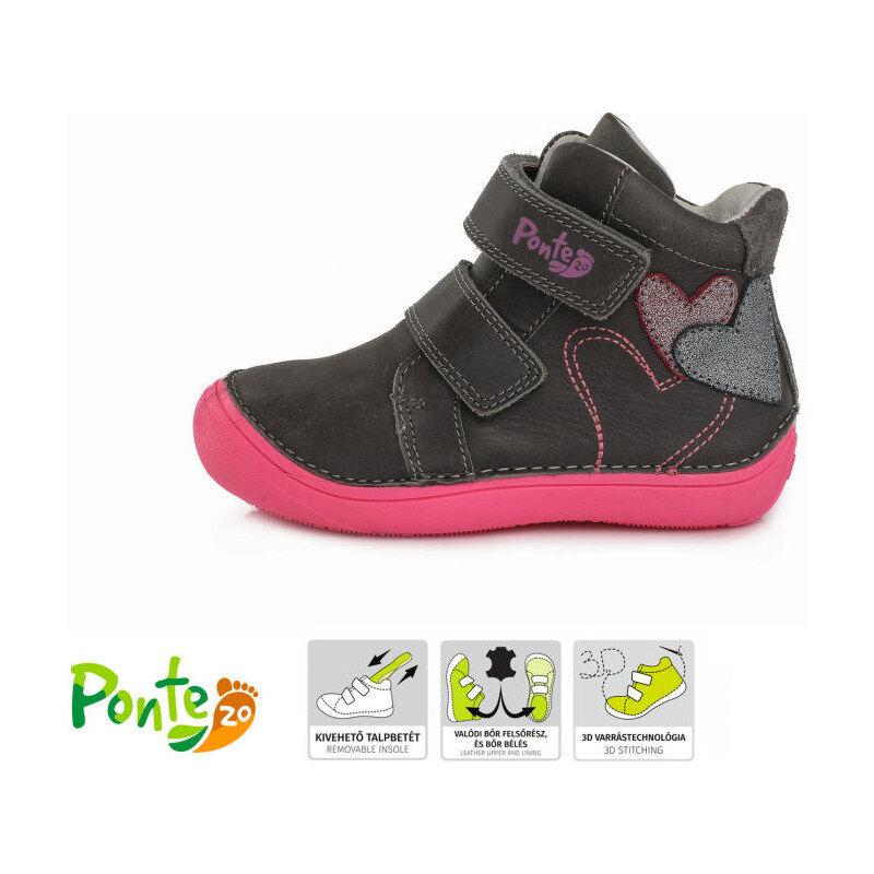 Detské Celoročné topánky Ponte DA03-1-890 Dark Grey 46771202