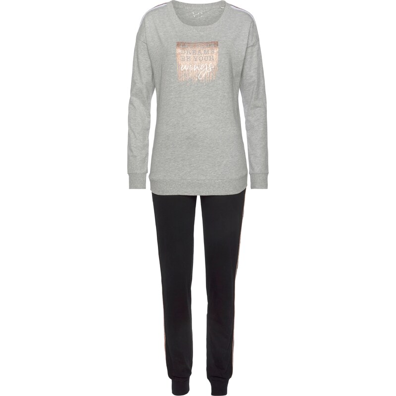 VIVANCE Pyžamo Dreams zlatá / sivá / čierna 54226562