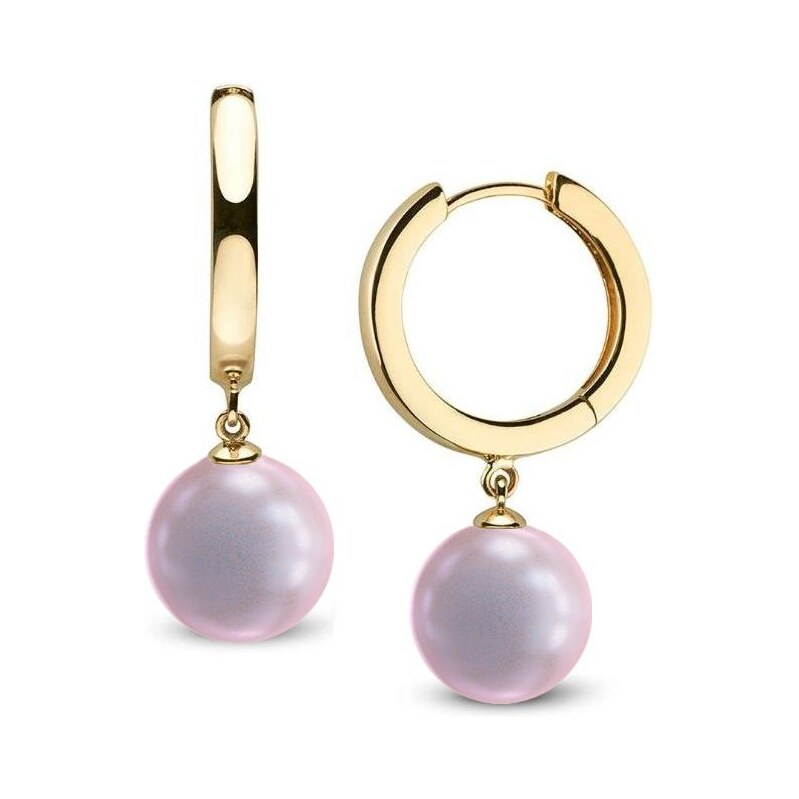 SWAROVSKI Elements Swarovski e. zlaté kruhy Maracas, ružové perly 26658496