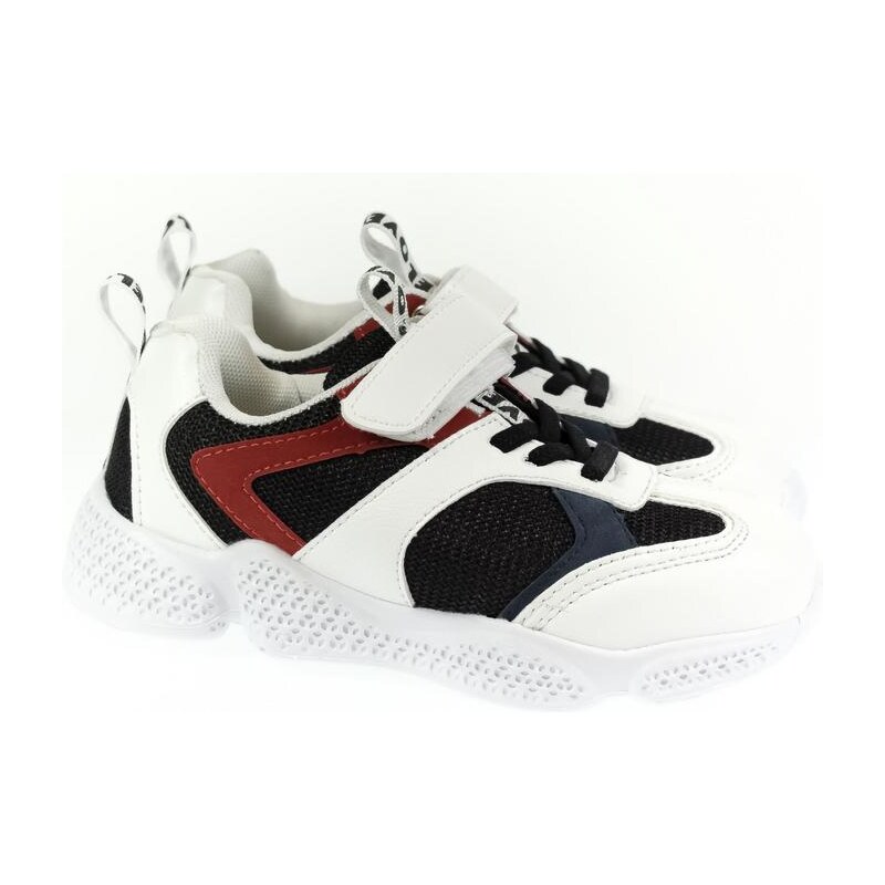 ELU Detské bielo-čierne tenisky DOLLON 31-36 26664114