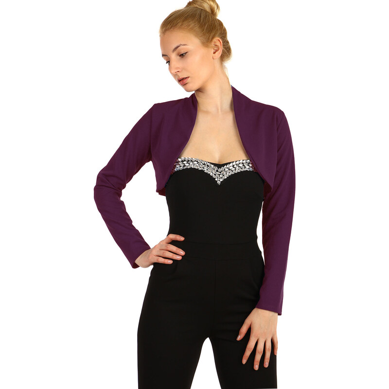 Glara Dámske spoločenské bolerko s dlhým rukávom 26681373