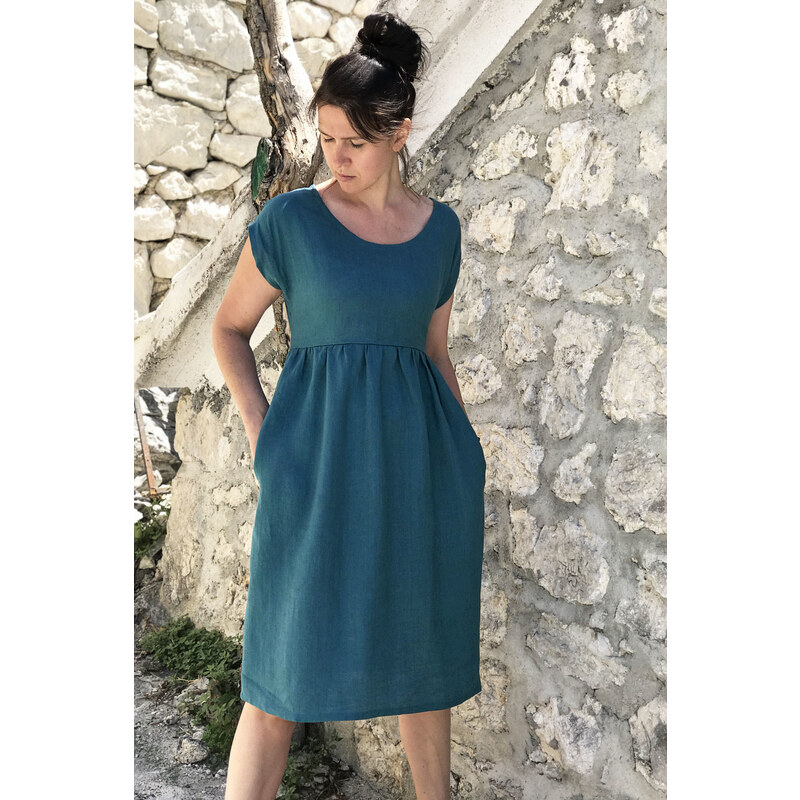 České lanové šaty Lotika midi délka Premium quality 26682446