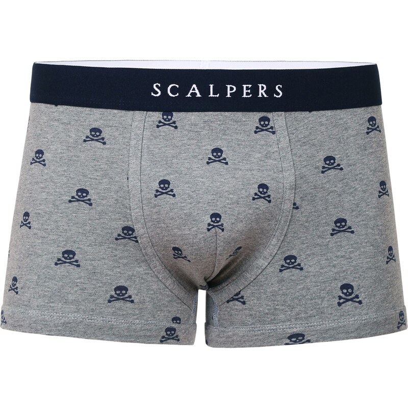 Scalpers Boxerky námornícka modrá / sivá melírovaná 63141109