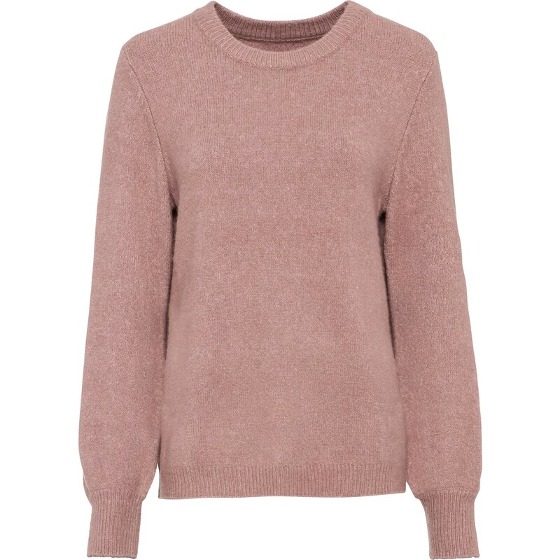 bonprix Pulóver s balónovými rukávmi, farba ružová 45698721