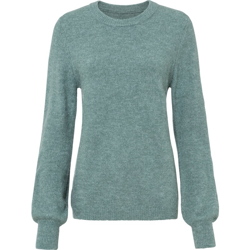 bonprix Pulóver s balónovými rukávmi, farba modrá 45482269