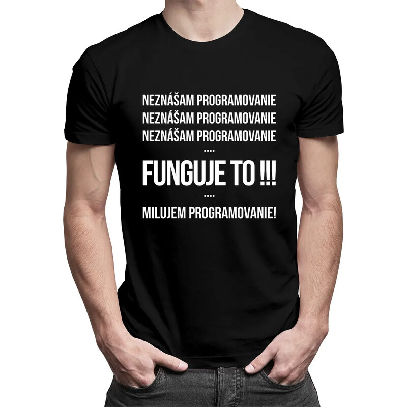E-shop Garibald Neznášam programovanie - Pánske tričko s potlačou