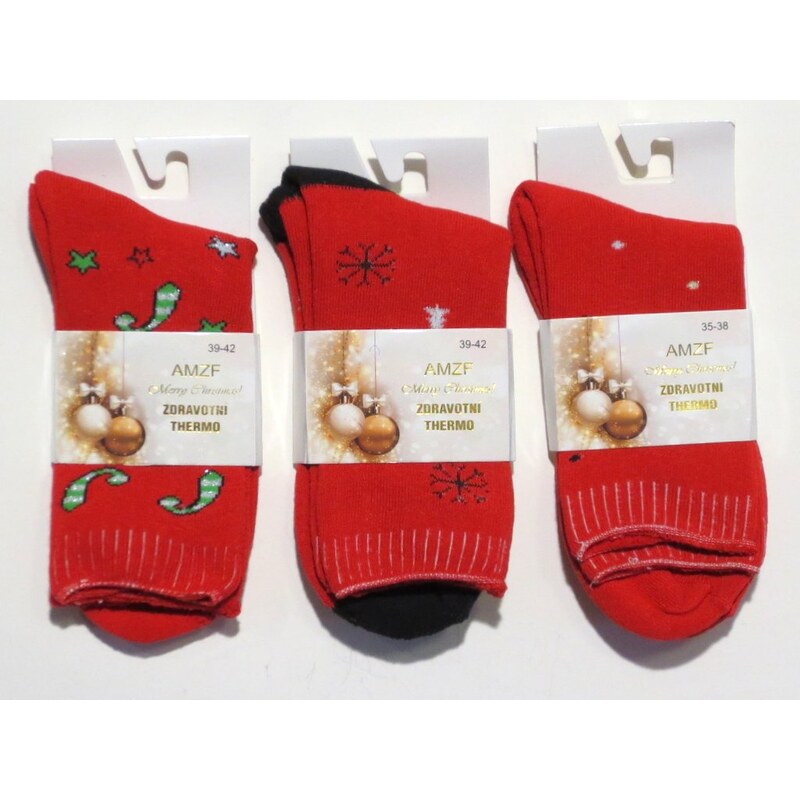 Dámske zdravotné ponožky termo - vianočné 29236350