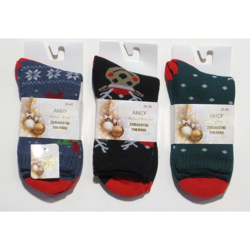 Dámske zdravotné ponožky termo - vianočné 29236351