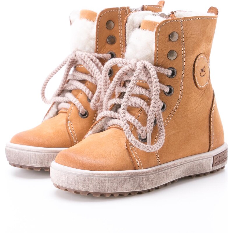 Emel Detské zimné zateplené kožené topánky EV2651-2 Žltá 46771208