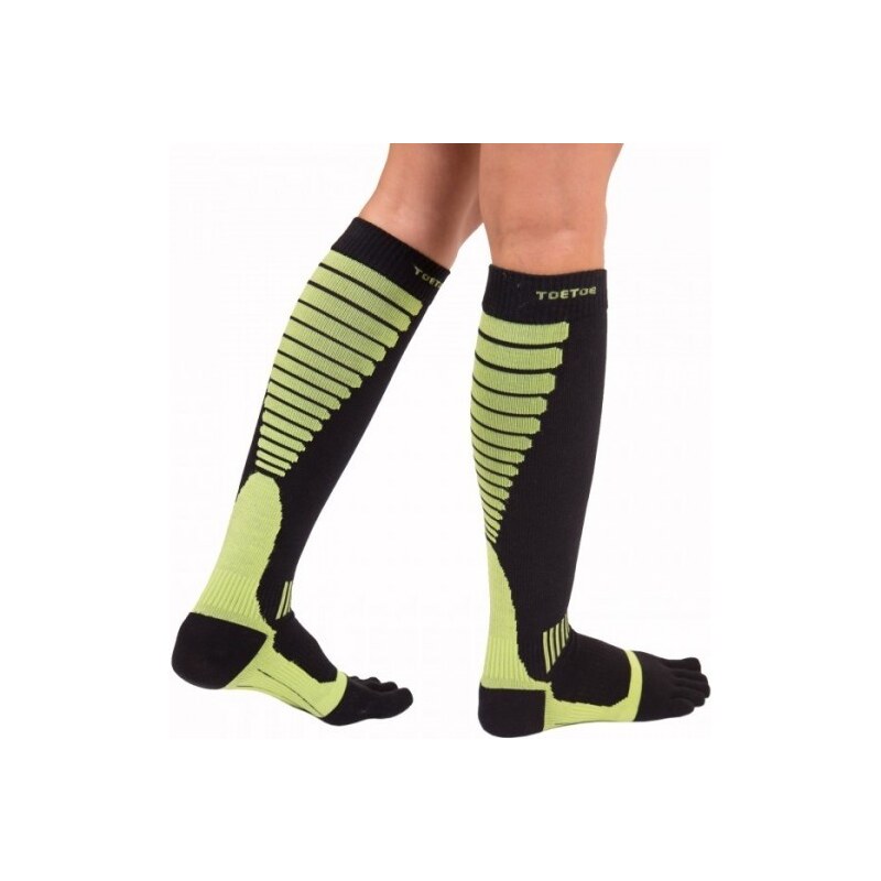 Compression Knee-High prstové kompresný podkolienky ToeToe Čierna / 27781814