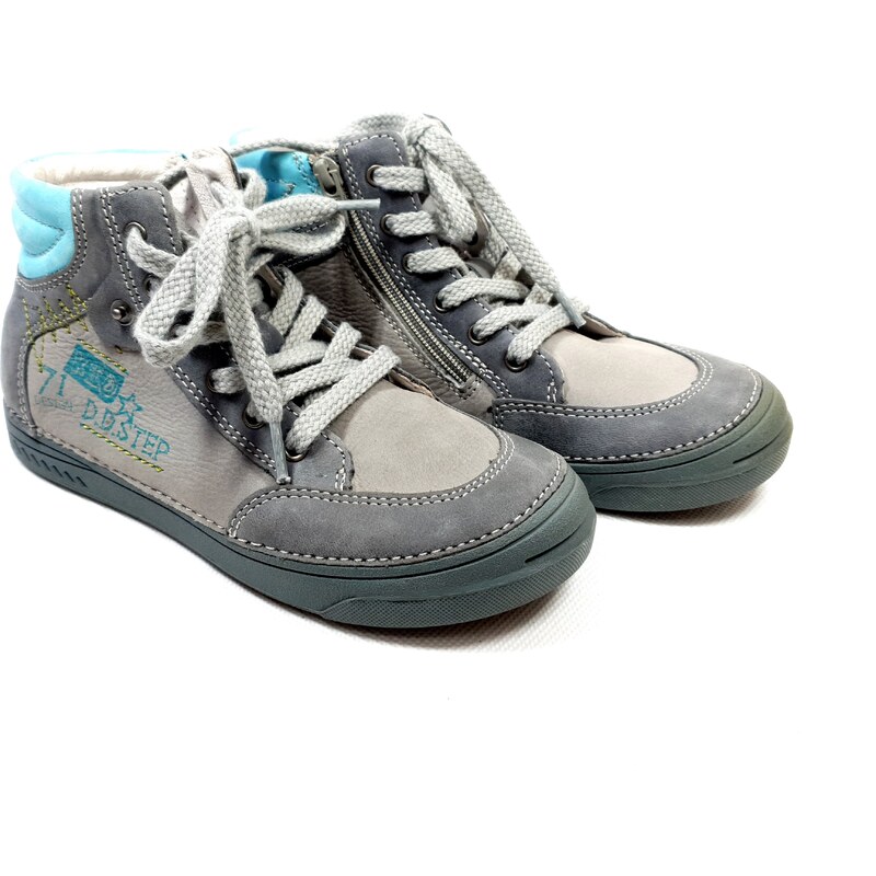 D.D. step chlapčenská detská celokožená obuv grey