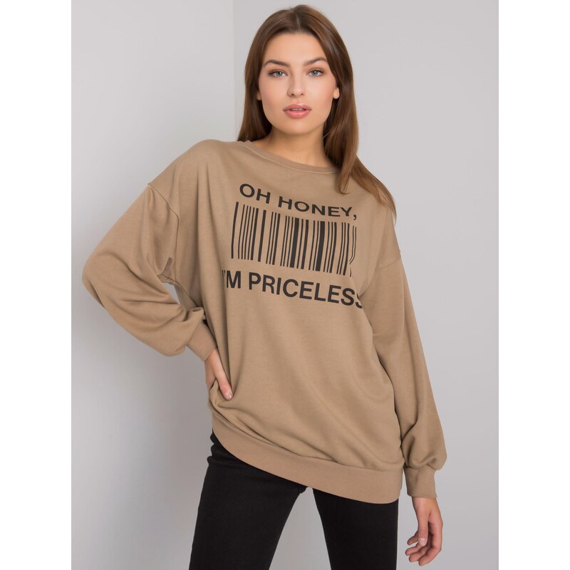 ex moda Sweatshirt-EM-BL-536/1U.84P-dark beige 64787503