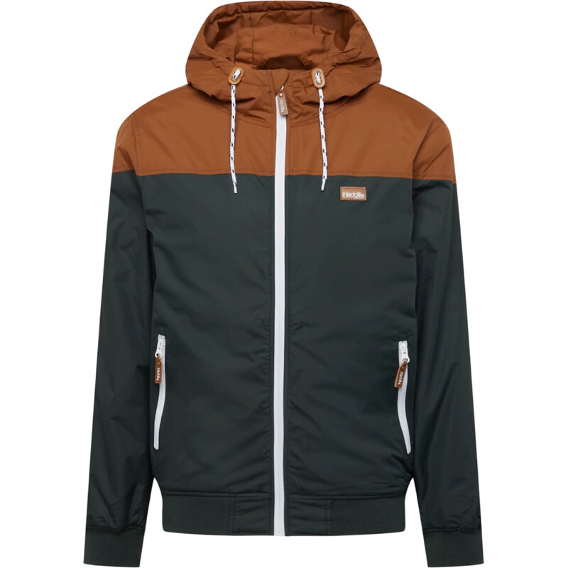 Iriedaily Prechodná bunda Insulaner karamelová / tmavozelená / biela 26849434