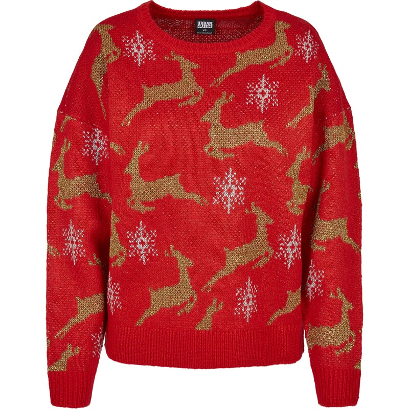 Urban Classics Sveter svetlohnedá / červená / biela 54226775