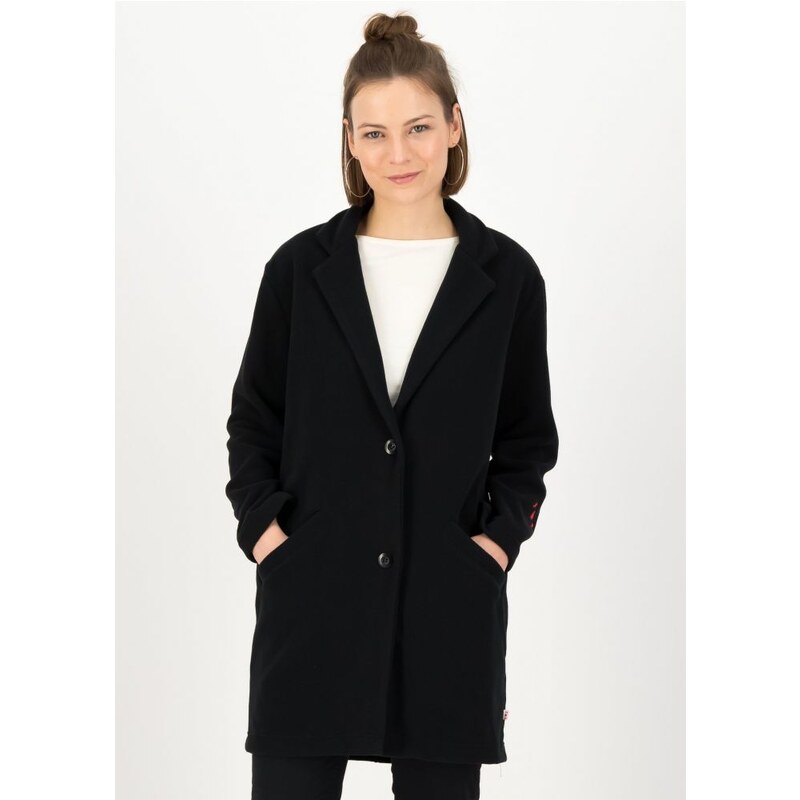 BLUTSGESCHWISTER Čierny FLÍSOVÝ PRECHODNÝ KABÁT cherry 26854597