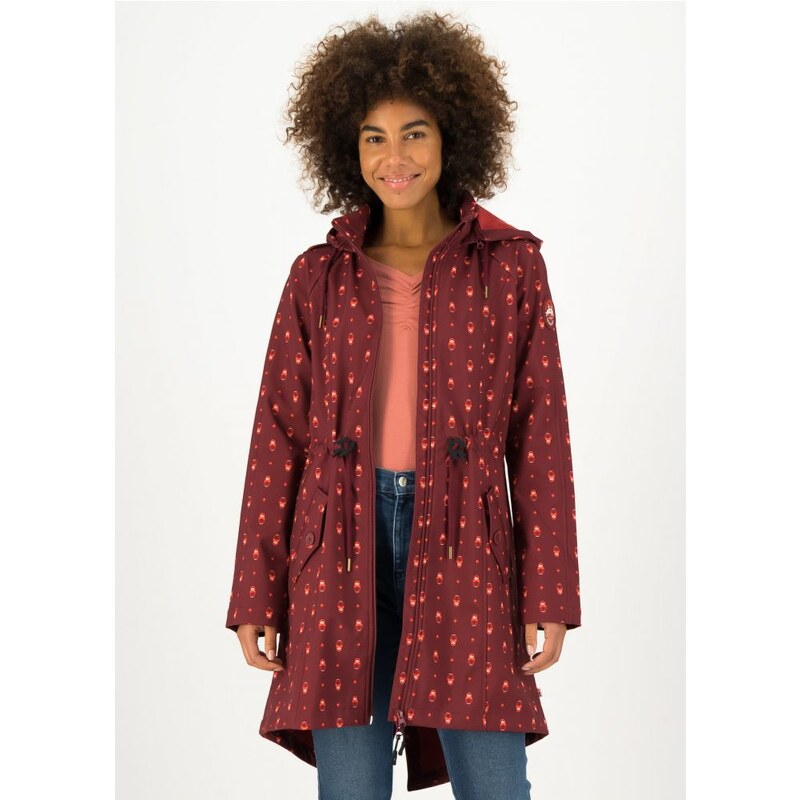 Blutsgeschwister Softshellový bordový kabát s matrioškami 26856287