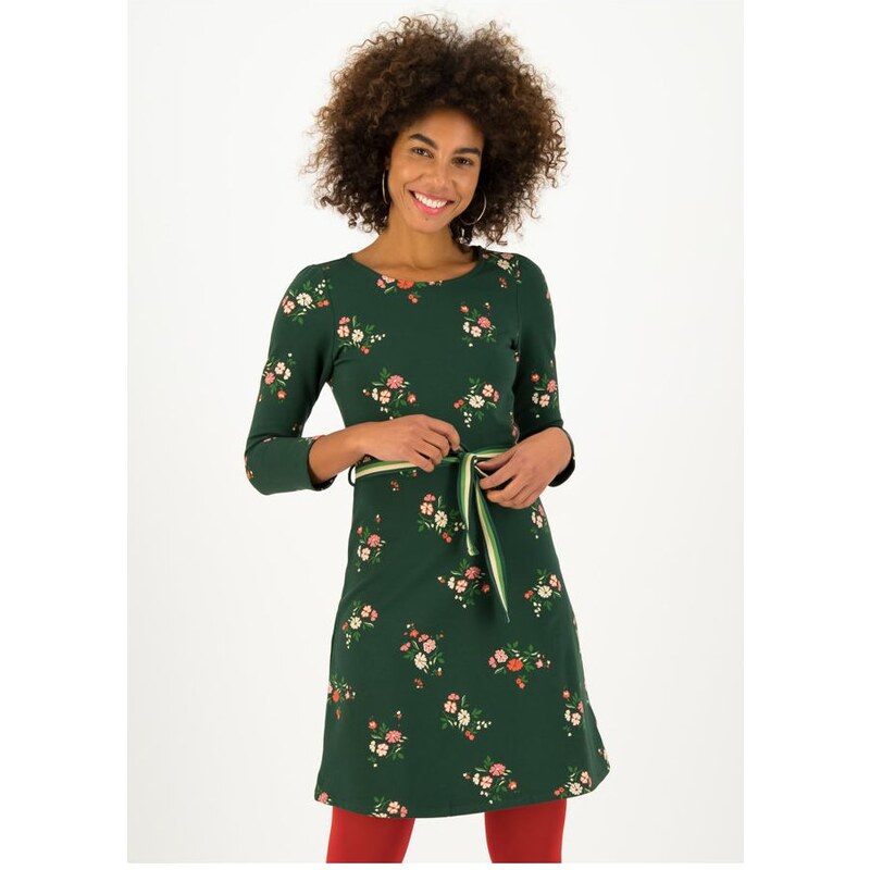 Blutsgeschwister Zelené mini šaty s kvetmi 26856288